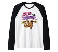 Un Paresseux Mignon mais méchant, drôle, Humoristique et effronté Manche Raglan