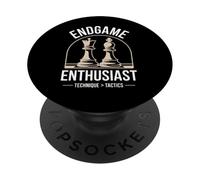 Un passionné de Fin de Partie conçoit des échecs Entre King et Rook Opposition PopSockets PopGrip Adhésif