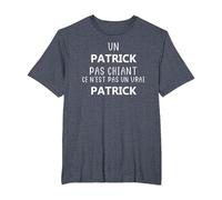 Un Patrick Pas chiant ce n'est Pas Un Vrai Patrick T-Shirt, Homme Grandes Tailles, Bleu Chiné, 5X Tall