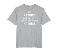 Un Patrick Pas chiant ce n'est Pas Un Vrai Patrick T-Shirt, Homme Grandes Tailles, Gris Chiné, 2X Tall