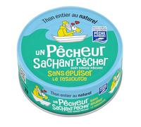 UN PECHEUR SACHANT PECHER Thon Entier au Naturel 185g - Pêche Responsable Contrôlée, Thon Listao en Conserve - Lot de 3