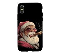 Un père Noël à cigares pour Un Noël en Train de Fumer Coque pour iPhone X/XS