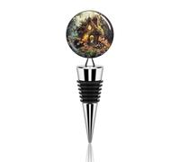 Un petit bouchon de bouteille de vin en alliage de zinc réutilisable anti-fuite en forme de maison de conte de fées - Bouchon décoratif pour bouteille de champagne - Cadeau pour homme et femme