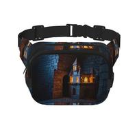 Un petit château imprimé sac banane multifonctionnel sac bandoulière tendance unisexe sac de rangement sport voyage