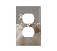 Un petit couvercle de prise de courant en forme de grenouille, plaque murale standard américaine avec vis - En acier inoxydable résistant à la chaleur et aux chocs, couvercle de prise duplex 1 gang
