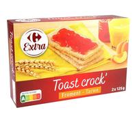 Un petit déjeuner croustillant et pratique avec CARREFOUR EXTRA Tartines Croustillantes au Froment, lot de 2 boîtes de 250g - Lot de 4