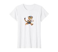 Un Petit guépard livrant des Lettres T-Shirt Graphique avec Valeur, Femme, Blanc, S