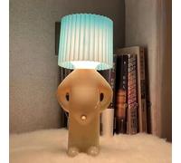 Un petit homme timide lampe créative, une petite lampe de bureau de garçon coquine, lumière de nuit de chevet, lumières de nuit pour les adultes, petites lumières de nuit décoration (Blue)