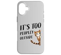 Un petit minou timide fait de petites bavardages, il y a trop de monde dehors Coque pour iPhone 16 Plus