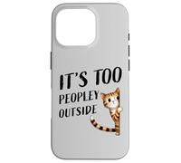 Un petit minou timide fait de petites bavardages, il y a trop de monde dehors Coque pour iPhone 16 Pro