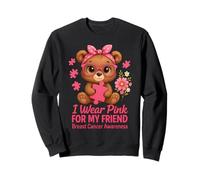Un Petit Ours Rose Que Je Porte pour sensibiliser Mon Amie au Cancer du Sein Sweatshirt