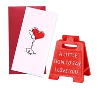 Un Petit Panneau pour Dire « Je t'Aime », Romantique Mini Panneau d'Amour avec Carte et Enveloppe pour Petit Ami Petite Amie Mari Femme Décoration de Bureau ou la Maison