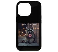 Un Petit Raton Laveur Sauvage Adore Les Beignets et Le café glacé Coque pour iPhone 13 Pro