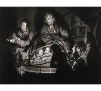 Un philosophe conférant sur l'orrery. D'après une impression de William Pether après une peinture de Joseph Wright de Derby. XVIIIe siècle. Pour citer Wikipedia Une orrery est un modèle mécanique du