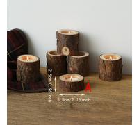 Un photophore en forme de souche d'arbre, style rétro nostalgique. Souche de bois, petit accessoire décoratif pour Halloween, automne, Noël, hiver, fêtes, décoration d'intérieur, cadeaux A,B,C,D,E,Fbo