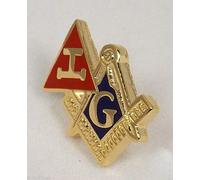 Un Pins Insigne de Broche Arche Royale Triple Tau & Écusson Maçonnique Franc Maçon Émail