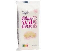 Un plaisir gourmand à partager au quotidien - Tablette de Chocolat Blanc SIMPL, Lot de 4x100g pour des pauses savoureuses en famille - Lot de 6