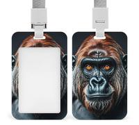 Un porte-badge Gorilla en plastique rigide pour cartes d'identité, cartes de crédit et cartes de proximité