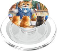 Un Professeur de Chat Donne Une leçon aux Chatons sur l'histoire des œufs PopSockets PopGrip pour MagSafe