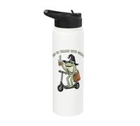 Un professeur de grenouille drôle va enseigner un mème Stainless Steel Insulated Water Bottle