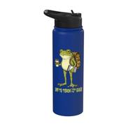 Un professeur de grenouille drôle va enseigner un mème Stainless Steel Insulated Water Bottle