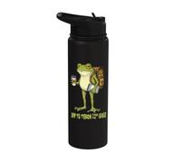 Un professeur de grenouille drôle va enseigner un mème Stainless Steel Insulated Water Bottle
