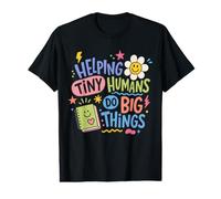 Un Professeur Mignon aidant l'école de Petits Humains T-Shirt Graphique avec Valeur
