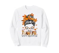 Un Psychologue d'école Reconnaissant Chignon désordonné Automne Thanksgiving Sweatshirt