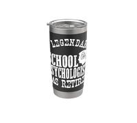 Un psychologue scolaire légendaire a un éducateur à la retraite graphique Gobelet isotherme en acier inoxydable double paroi