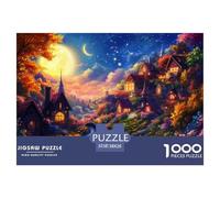 Un Puzzles de Village de Conte de fées coloré et étanche de 1000 pièces pour Adultes. des Jeux stimulants et stimulants.