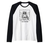 Un Raton Laveur de Volley-Ball drôle Que j'habite Ici Maintenant Manche Raglan