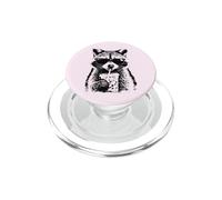 Un Raton Laveur drôle Boit du Café Glacé, été, Soleil, Café PopSockets PopGrip pour MagSafe