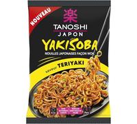 Un repas japonais rapide en 4 minutes avec les nouilles Yakisoba saveur teriyaki TANOSHI, format 90g - Lot de 4