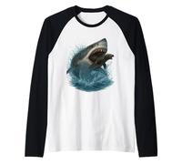 Un Requin Attaque Un Grand Requin Blanc Contre Un prédateur de phoques Manche Raglan