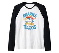Un Requin Mexicain Mange des Tacos, de la Nourriture Sombrero Shark Cinco De Mayo Manche Raglan