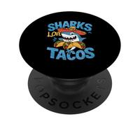 Un Requin Mexicain Mange des Tacos, de la Nourriture Sombrero Shark Cinco De Mayo PopSockets PopGrip Adhésif