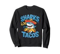 Un Requin Mexicain Mange des Tacos, de la Nourriture Sombrero Shark Cinco De Mayo Sweatshirt