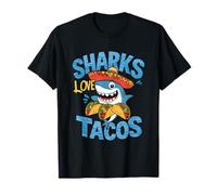 Un Requin Mexicain Mange des Tacos, de la Nourriture Sombrero Shark Cinco De Mayo T-Shirt