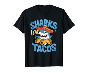 Un Requin Mexicain Mange des Tacos, de la Nourriture Sombrero Shark Cinco De Mayo T-Shirt