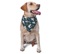 Un Requin Mignon avec Ses Dents Sorties Bandana Chien Réglable Foulard Triangulaire Chiens Mode Écharpe pour Chien pour Chat Petit Moyen Grand Fournitures De Fête