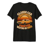 Un Restaurateur de Voitures Classiques Attend Toujours des pièces T-Shirt Haut de Gamme