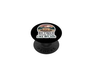 Un retraité drôle VIT Enfin comme la Retraite de Mon père Chien PopSockets PopGrip Adhésif