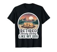 Un retraité drôle VIT Enfin comme la Retraite de Mon père Chien T-Shirt Graphique avec Valeur