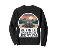 Un retraité drôle VIT Enfin comme Mon Homme-Chat Sweatshirt