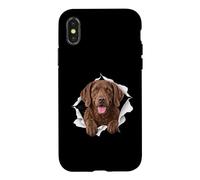 Un Retriever drôle de la Baie de Chesapeake Jette Un Coup d'œil à Une Jolie Maman Amoureuse des Chiens Coque pour iPhone X/XS