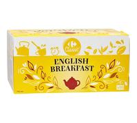 Un réveil énergétique et savoureux avec CARREFOUR CLASSIC' Thé Noir English Breakfast, format box de 100g pour 50 sachets - Lot de 4