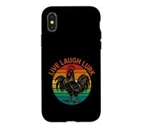 Un Rire drôle en Direct se Cache Un Coq Qui Dit Sarcastique Coque pour iPhone X/XS