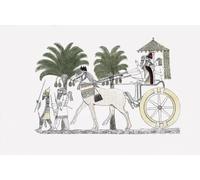 Un roi assyrien voyagant. Après une illustration par un artiste non identifié du XIXe siècle d'un bas relief sur les murs du Palais Royal de Ninevah. Poster imprimé par Ken Welsh (17 x 11)