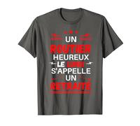 Un Routier Heureux Le Lundi s'appelle Un retraité Chauffeur T-Shirt, Homme, Asphalte, 3XL
