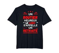 Un Routier Heureux Le Lundi s'appelle Un retraité Chauffeur T-Shirt, Homme Grandes Tailles, Noir, 2X Tall